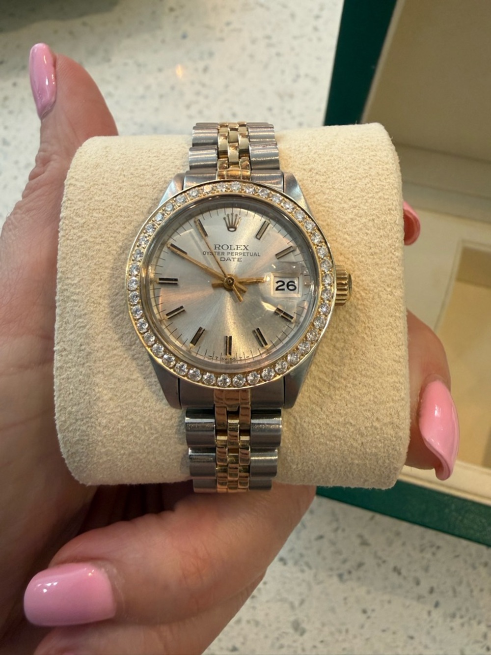 1981 Rolex Two-Tone Oyster Perpetual Watch Jubilee Band Silver and Gold